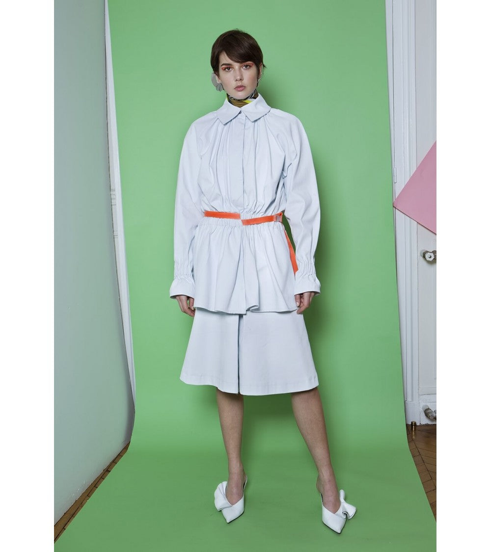 Parka manches effet raglan, ceinturée