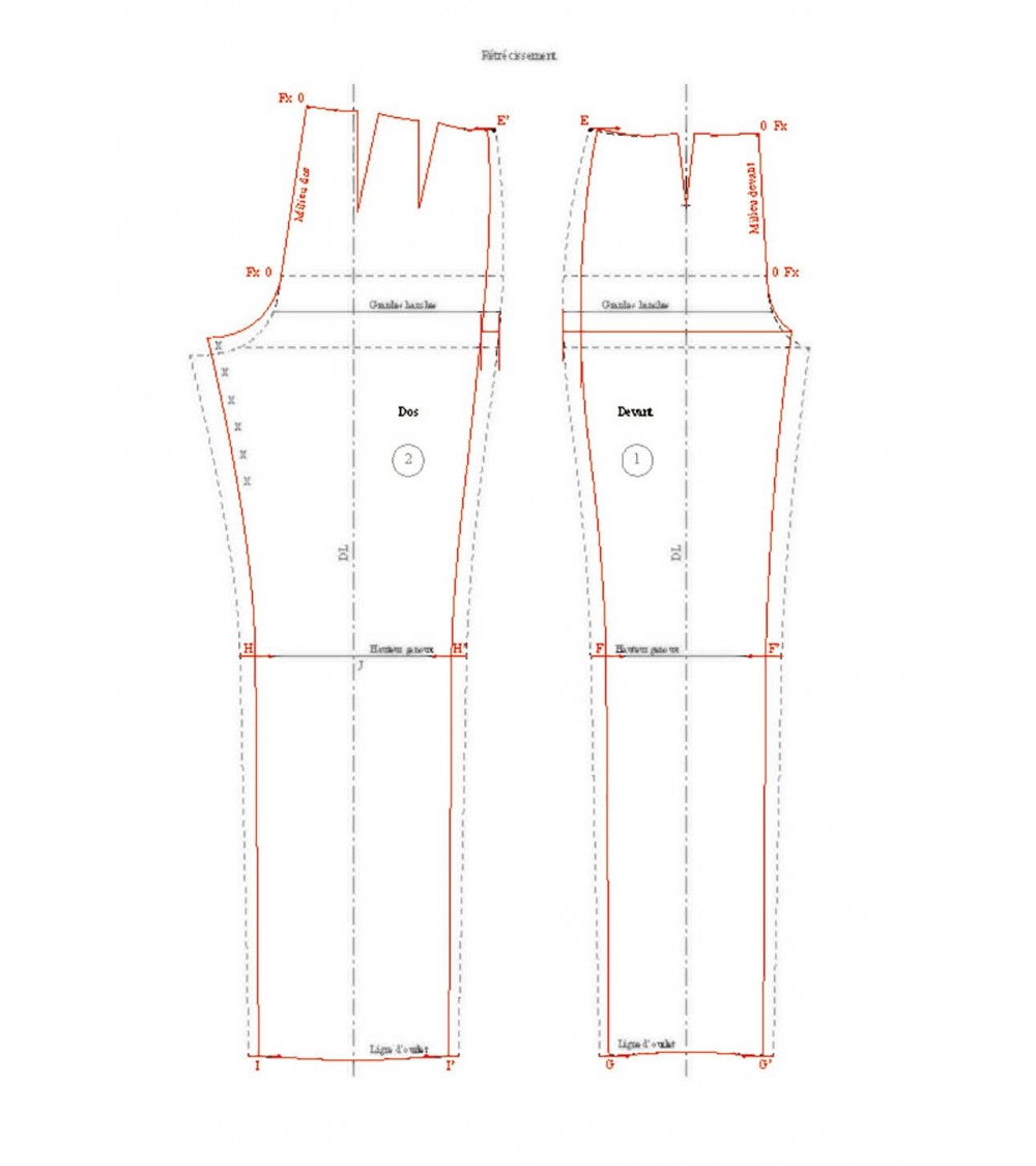 Elargissement/rétrécissement d’un pantalon à partir d’une base
