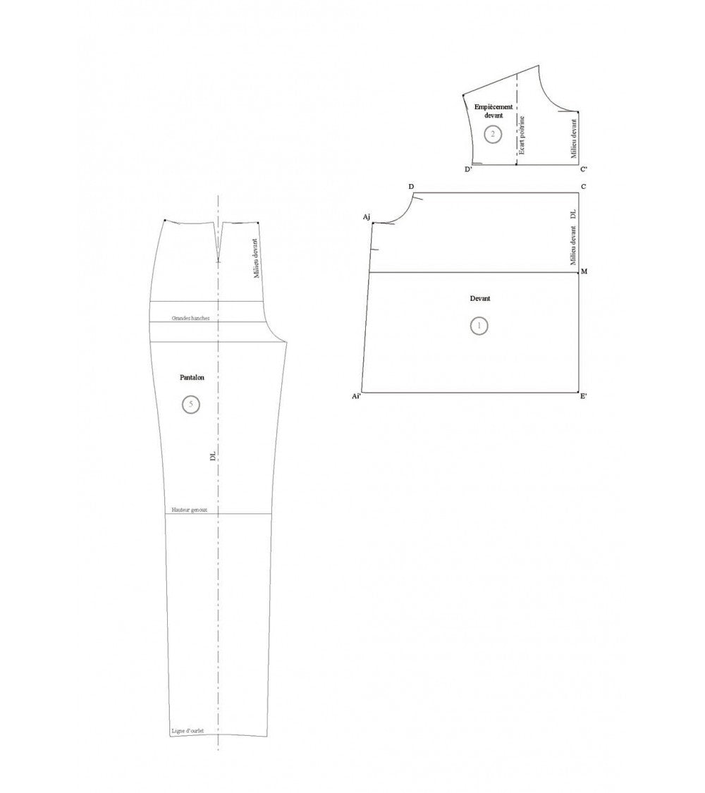Combinaison pantalon coupée à la taille avec corsage blousant