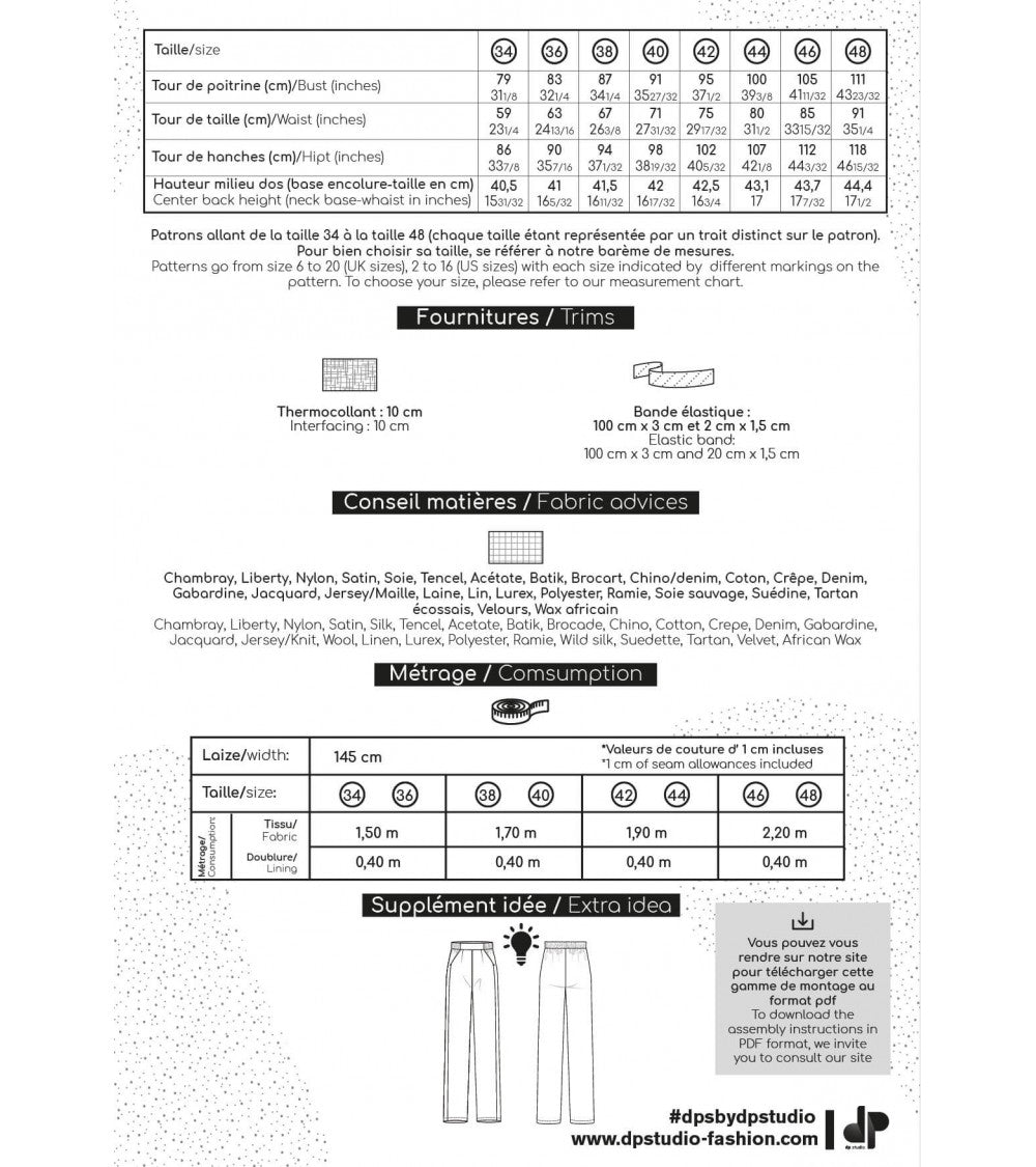 Pantalons fluide taille élastique et poches italiennes
