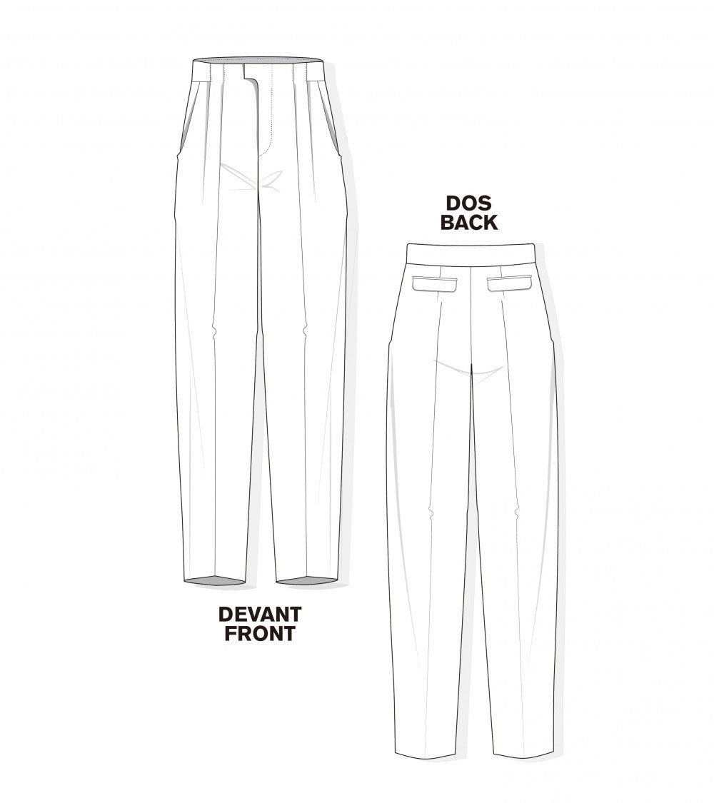 Le 1300 Pantalon ample à plis couchés