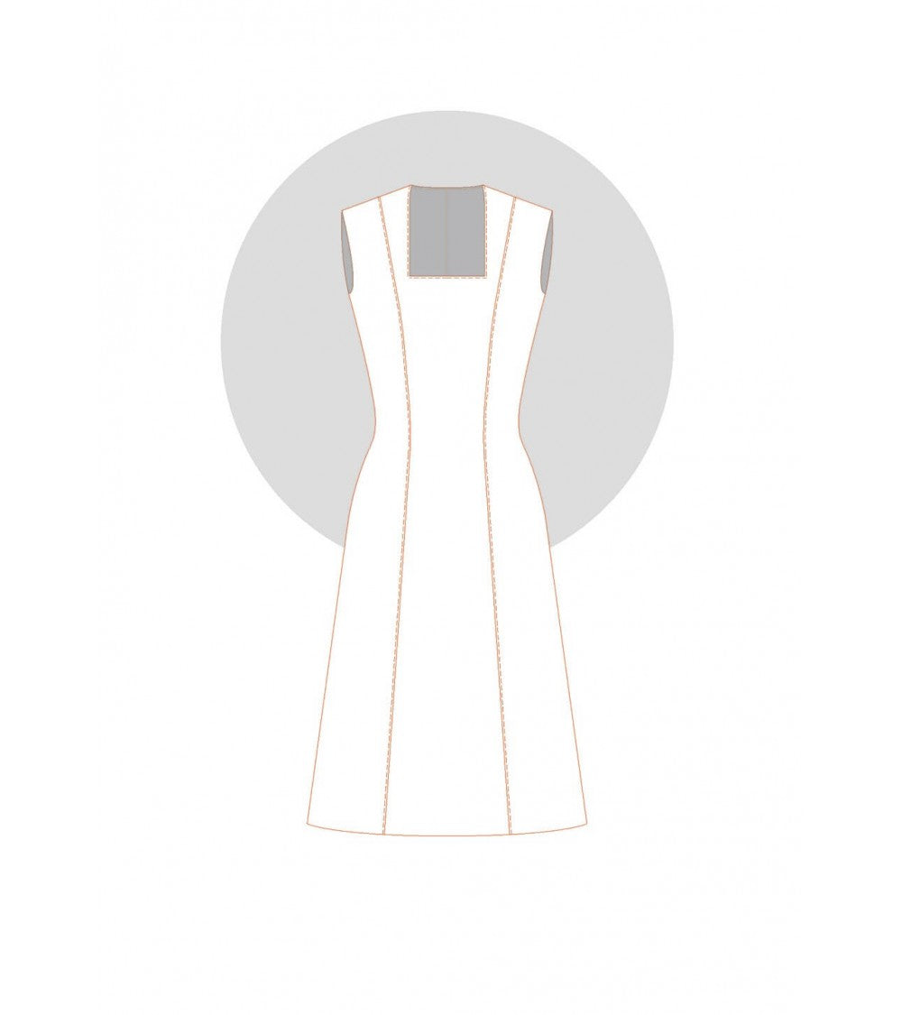 Robe évasée découpe bretelle encolure dégagée