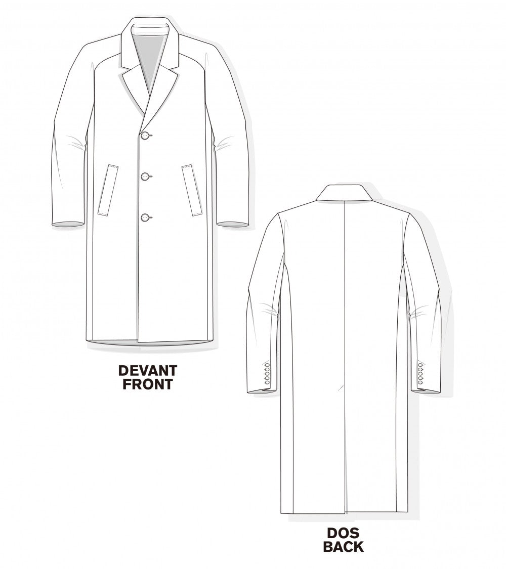 Le 1800 Manteau droit col tailleur