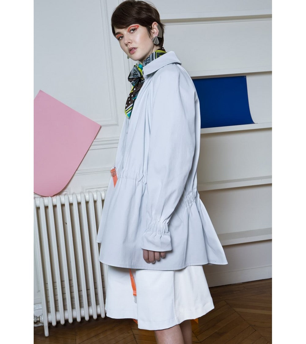 Parka manches effet raglan, ceinturée
