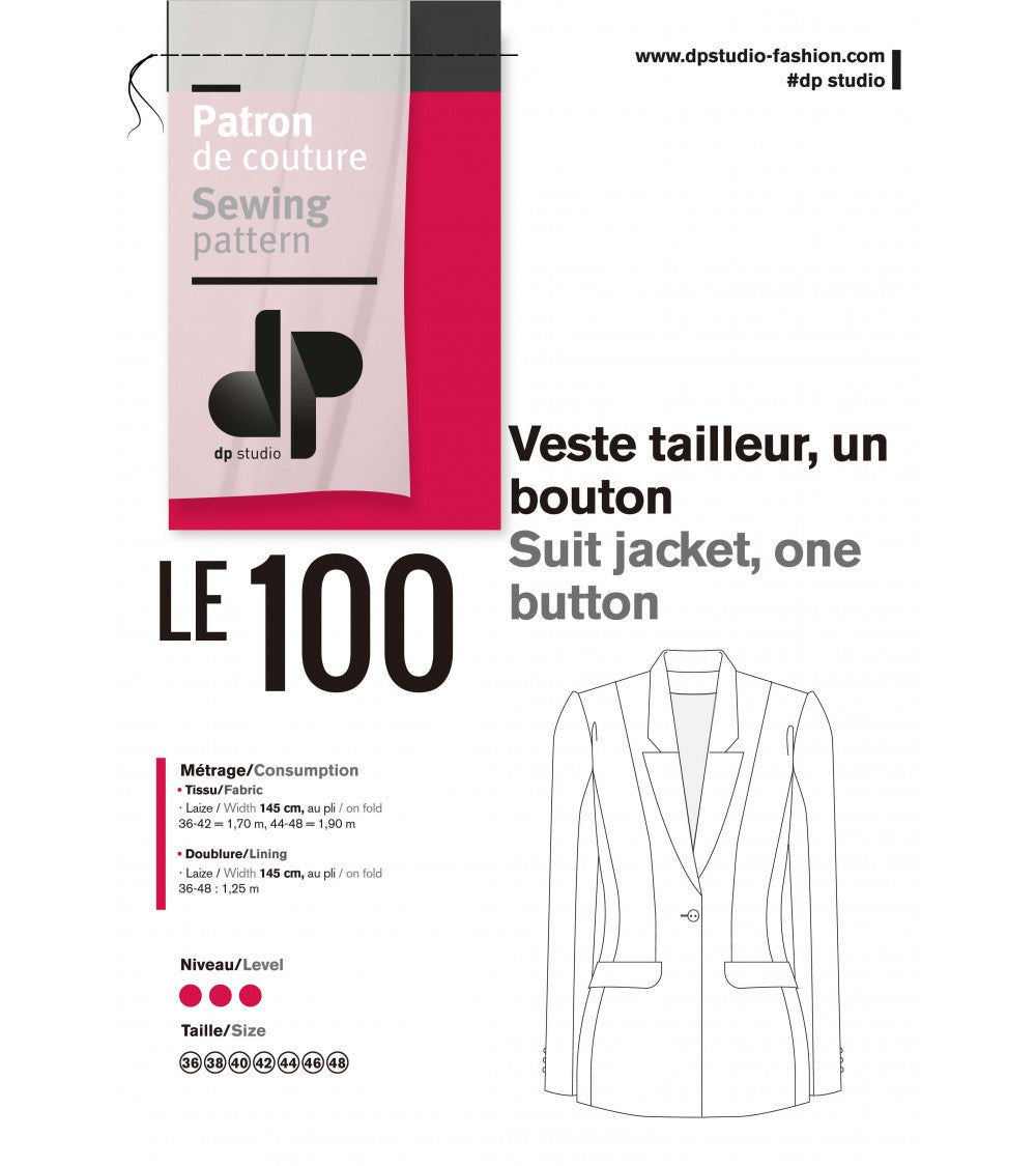 Le 100 - Veste tailleur, un bouton
