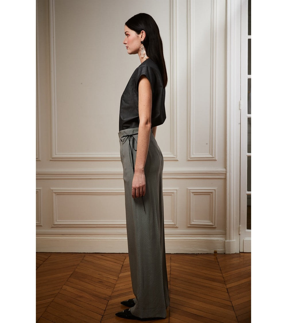 Le 308 Théo - Pantalon droit taille haute chocolat