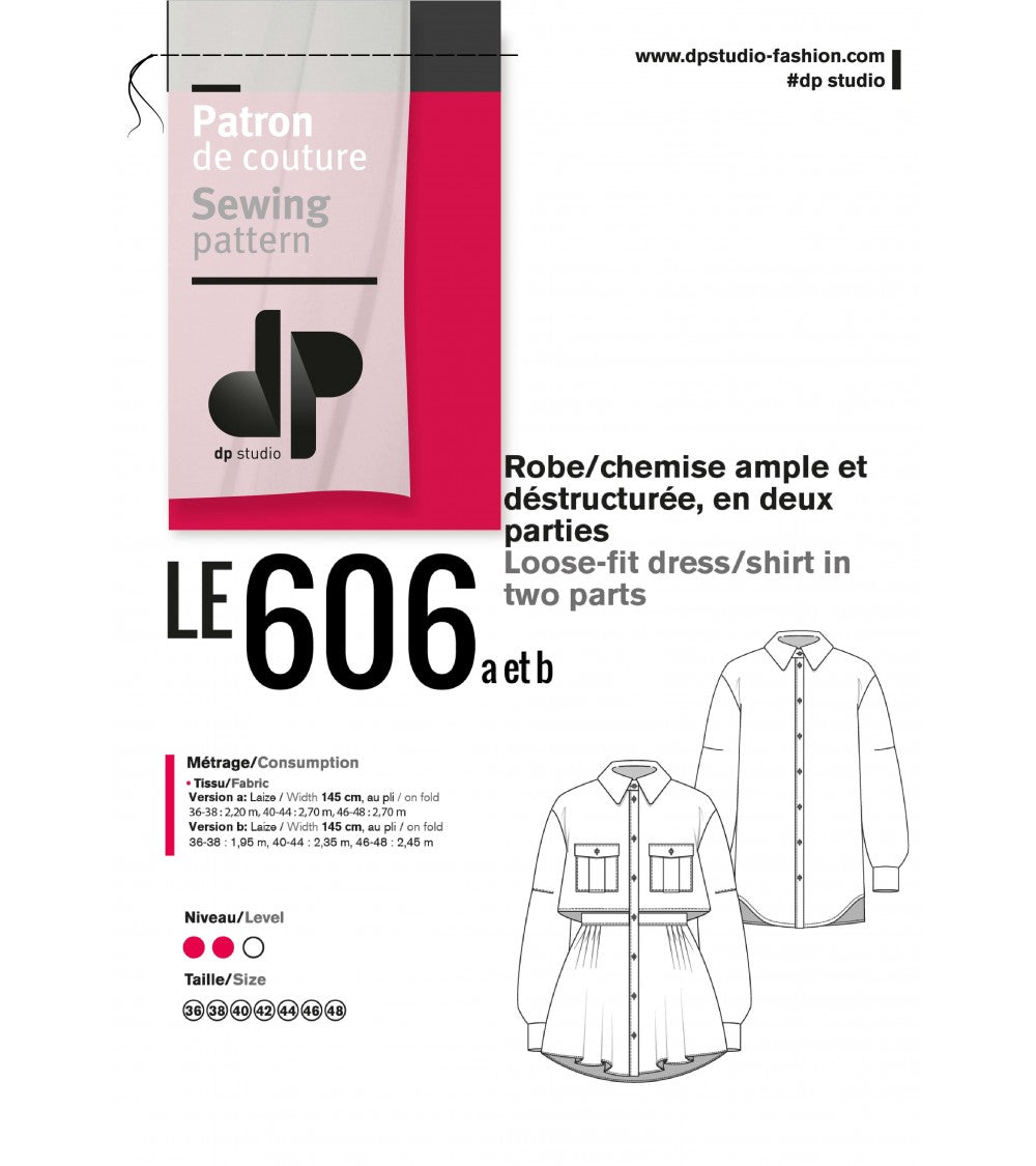 Robe/chemise ample et déstructurée, en deux parties