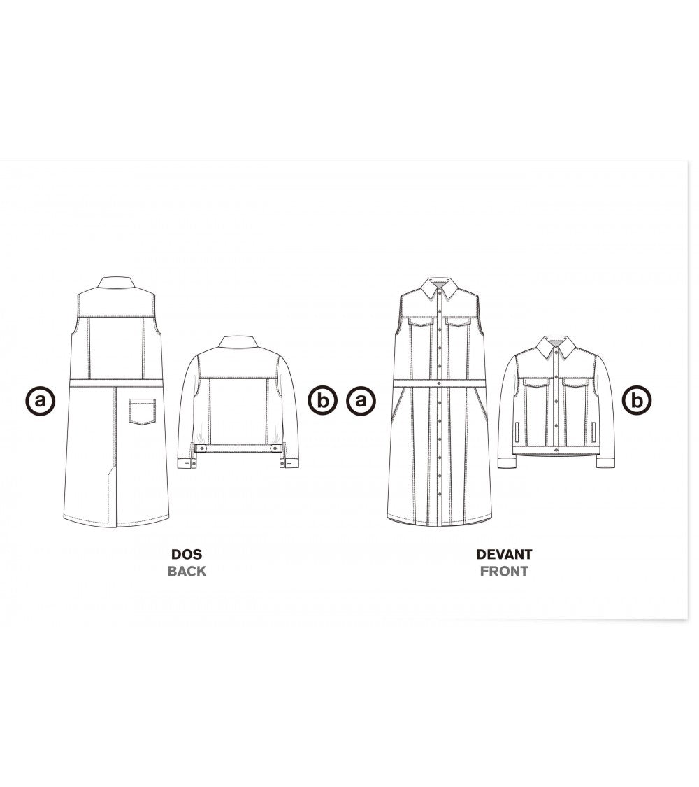 Blouson/gilet effet jean, à découpes et sans manche
