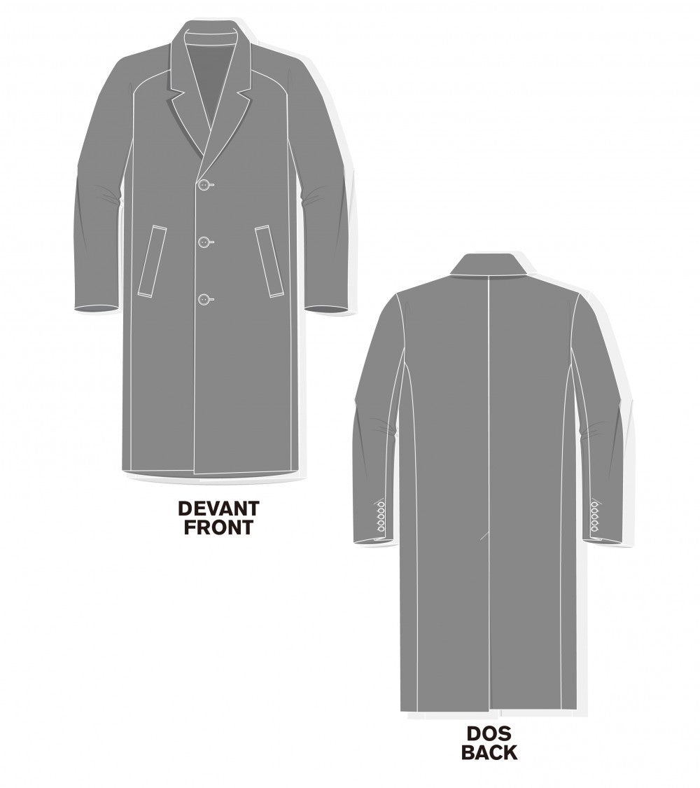 Le 1800 Manteau droit col tailleur