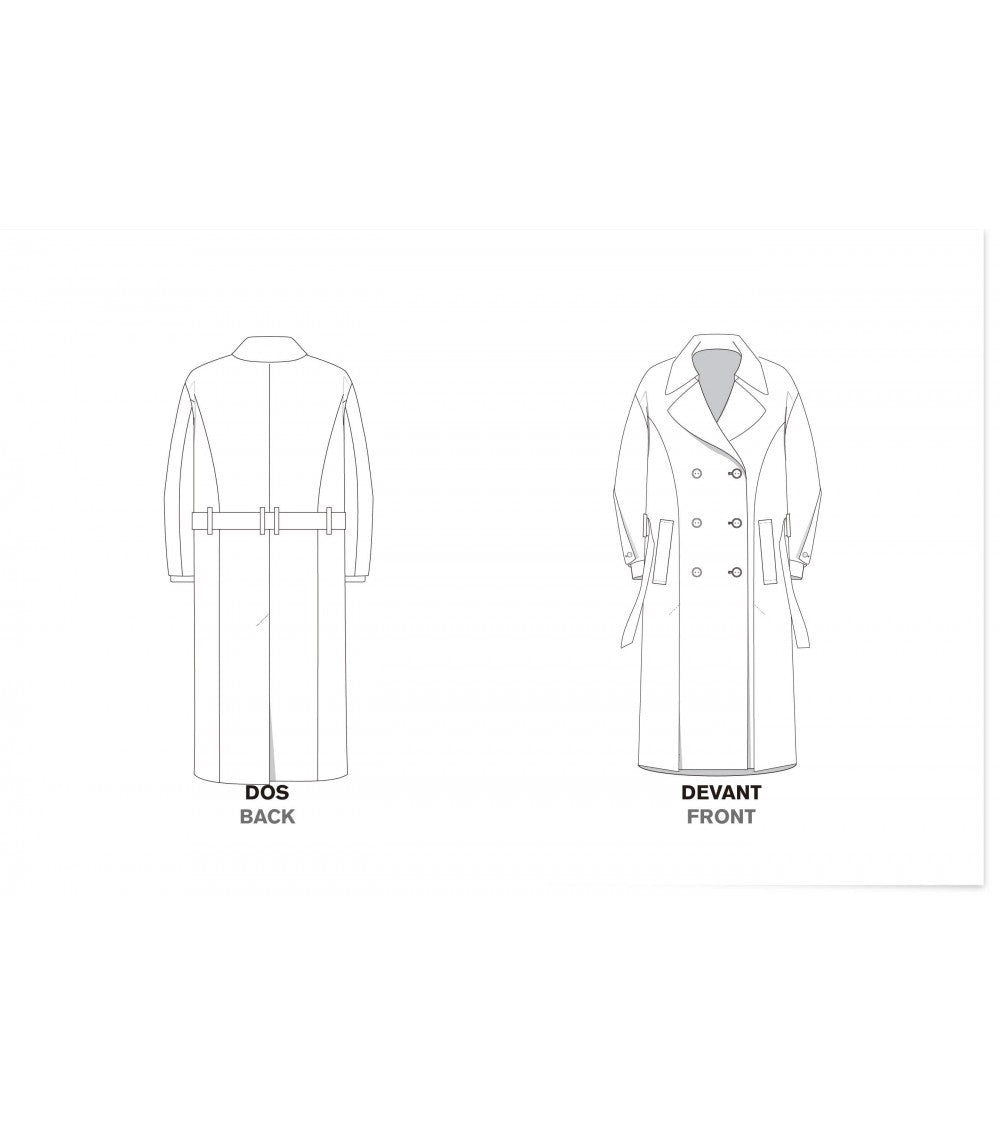 Le 102 Veste longue évasée à découpes princesses