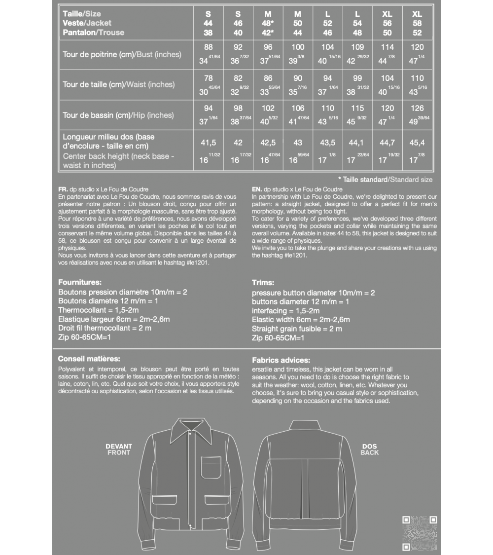 Le 1201 Blouson droit