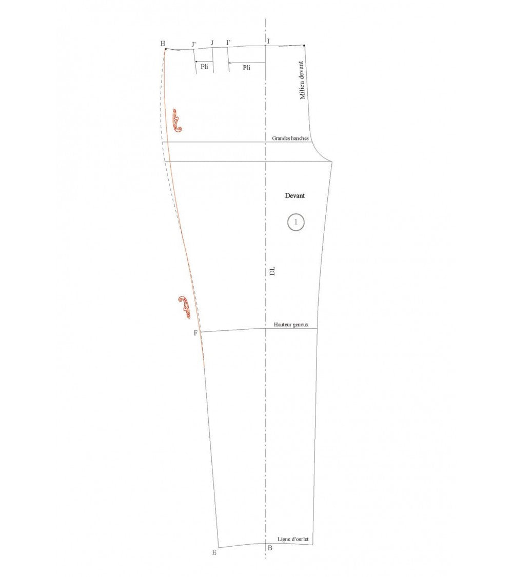 Pantalon classique à plis plats (ou couchés)