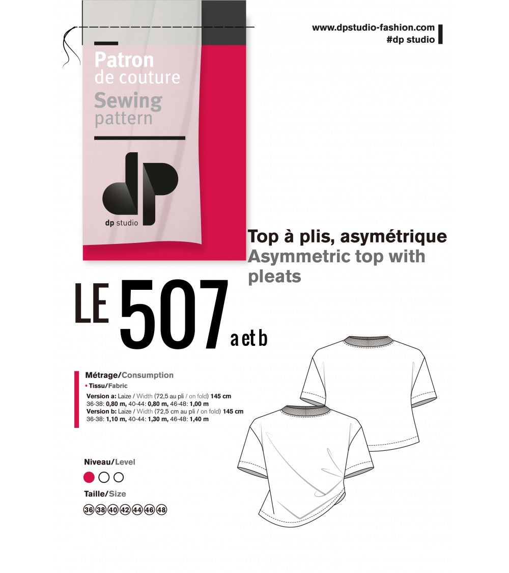 Top à plis, asymétrique