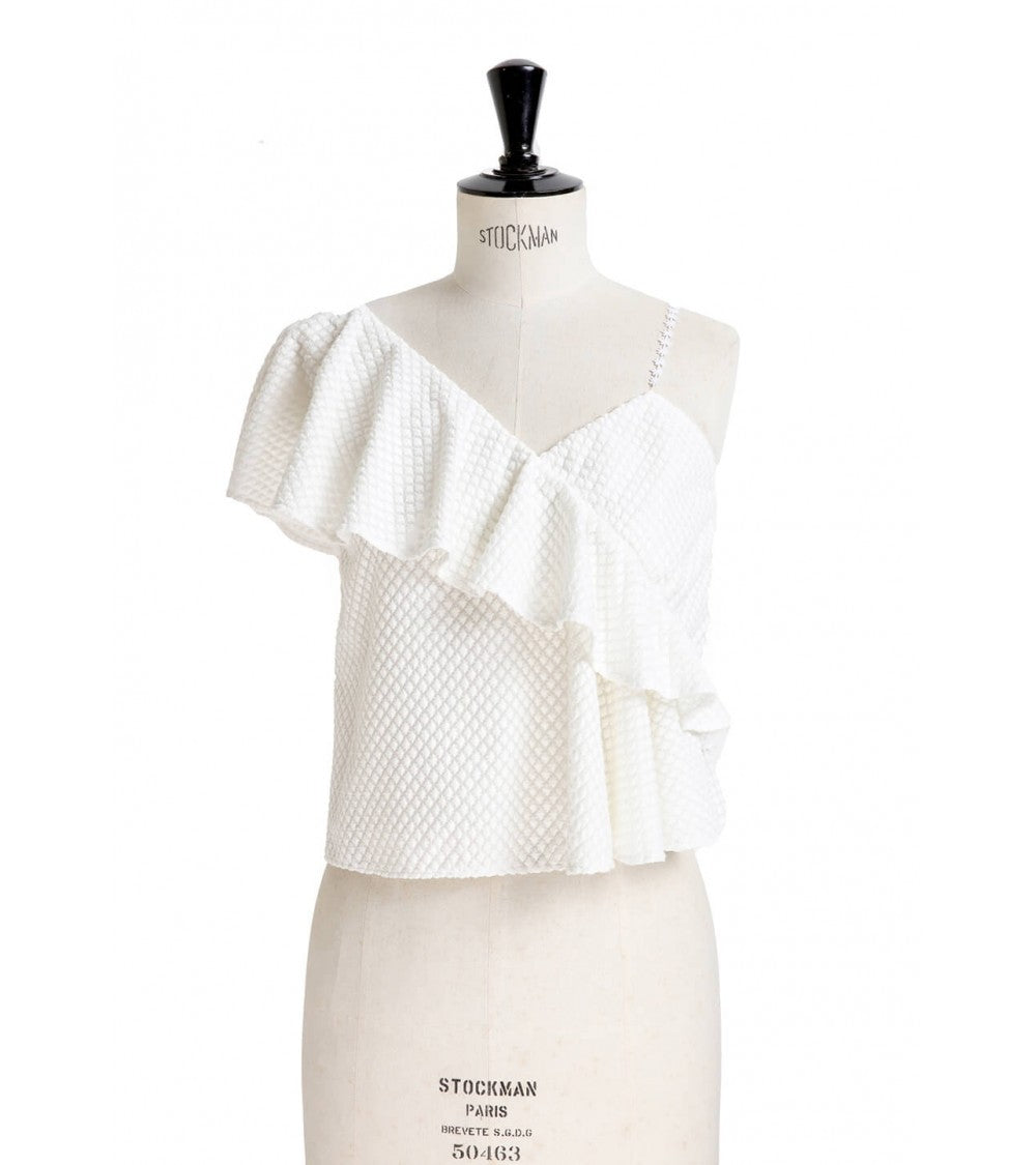 Top/robe à volant en asymétrie
