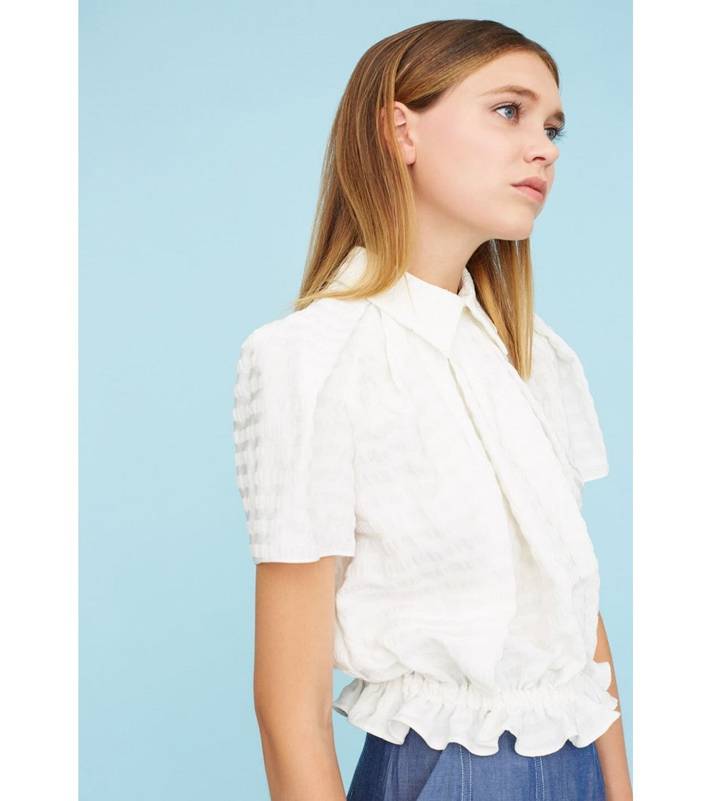 Blouse à plis creux et élastique à la taille