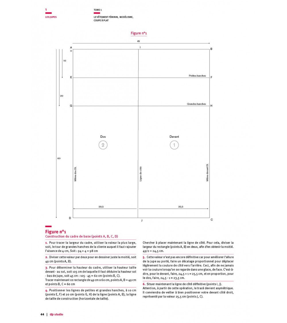 Jupe de base deux pinces devant deux pinces dos