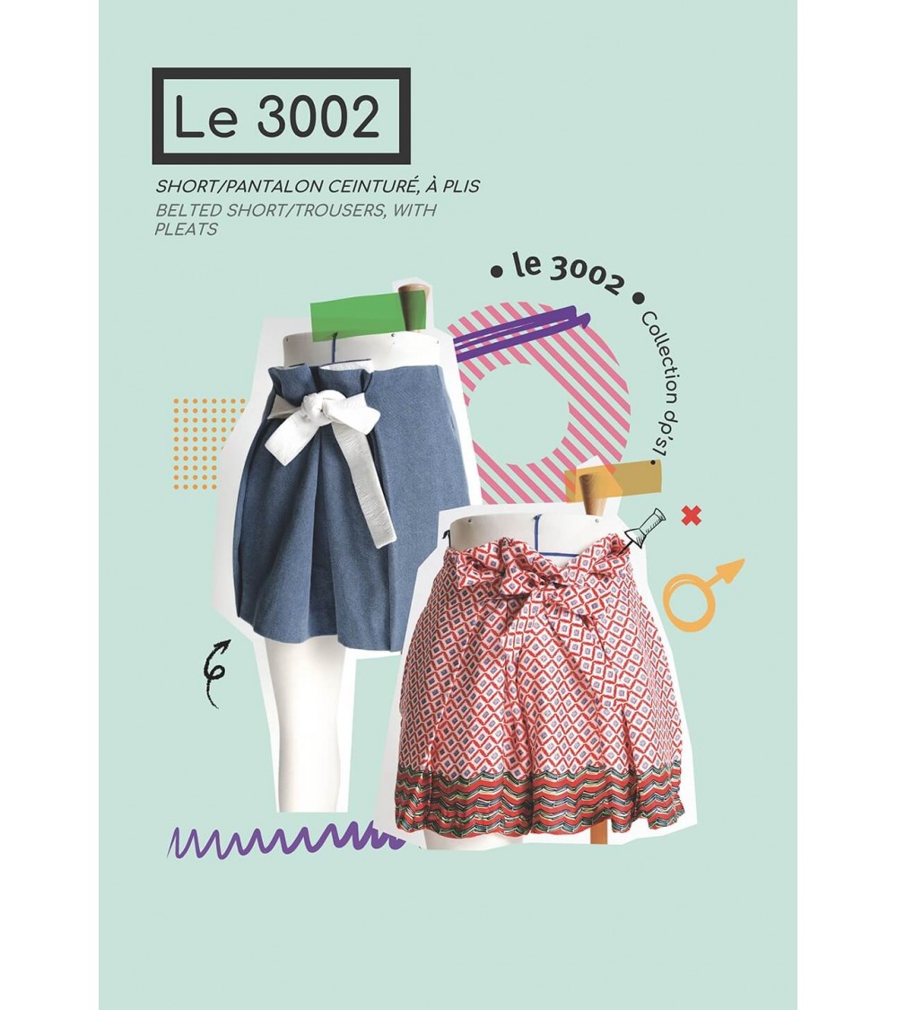 Short/Pantalon ceinturé, à plis