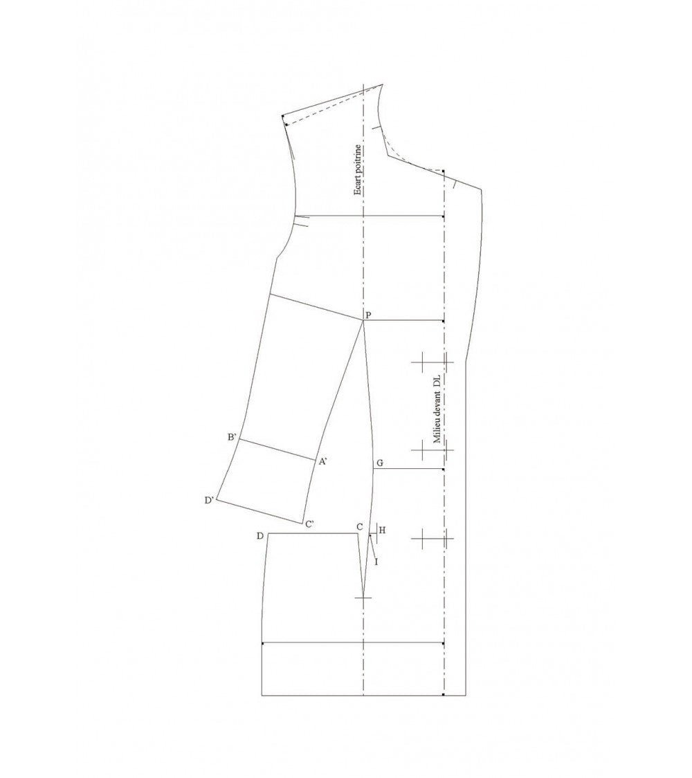 Pivot de pince d’épaule dans une découpe de poche (veste tailleur de base)