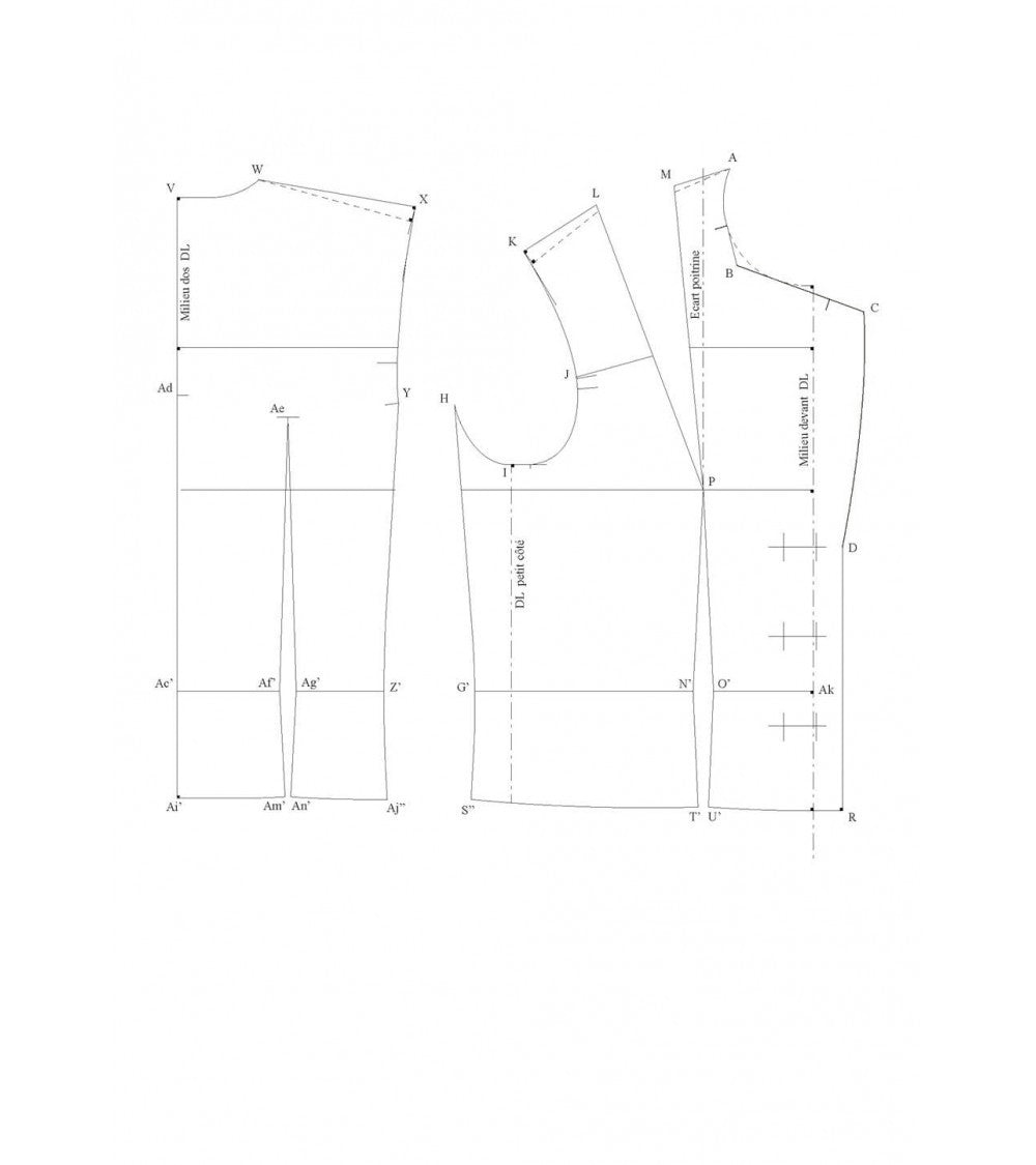 Veste tailleur raccourcie avec une découpe dos (1,5 morceaux)