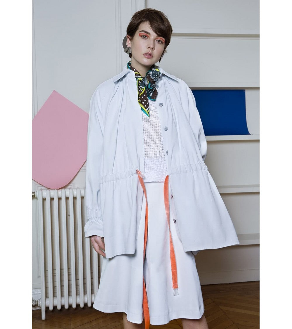 Parka manches effet raglan, ceinturée
