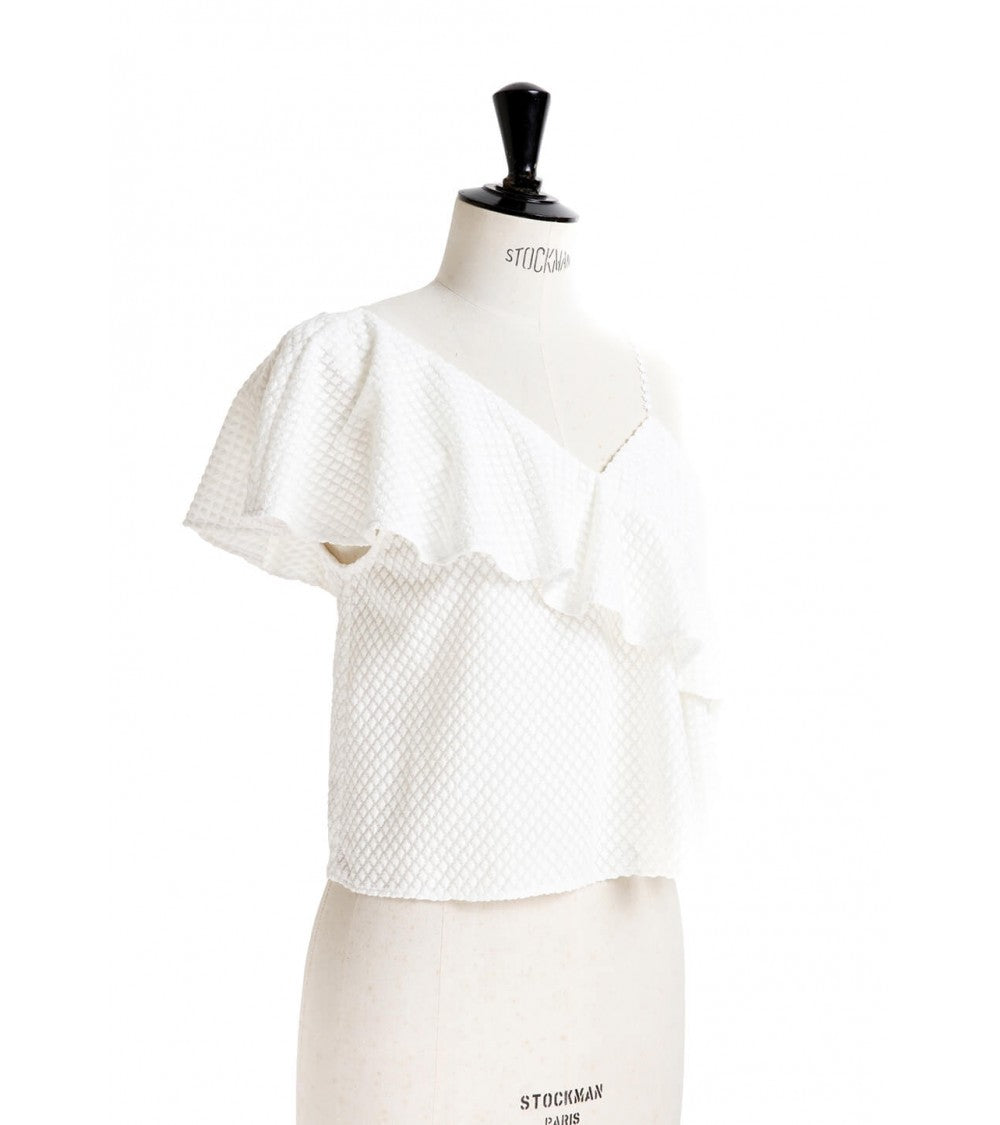 Top/robe à volant en asymétrie