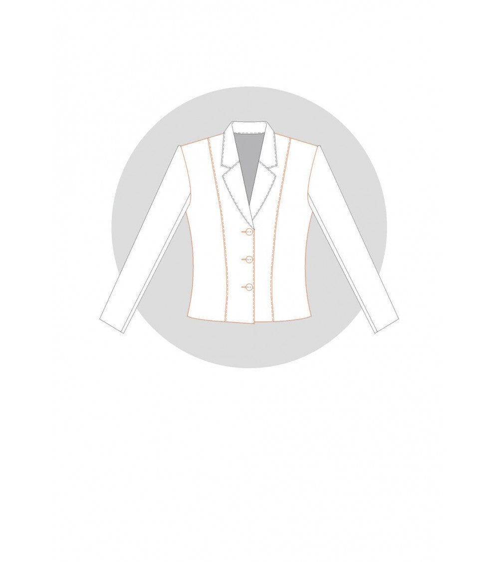 Veste tailleur raccourcie avec une découpe dos (1,5 morceaux)