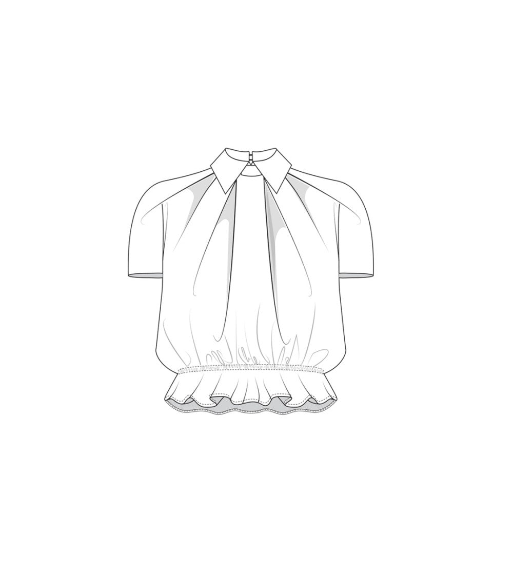 Le 600 Blouse à plis creux et élastique à la taille