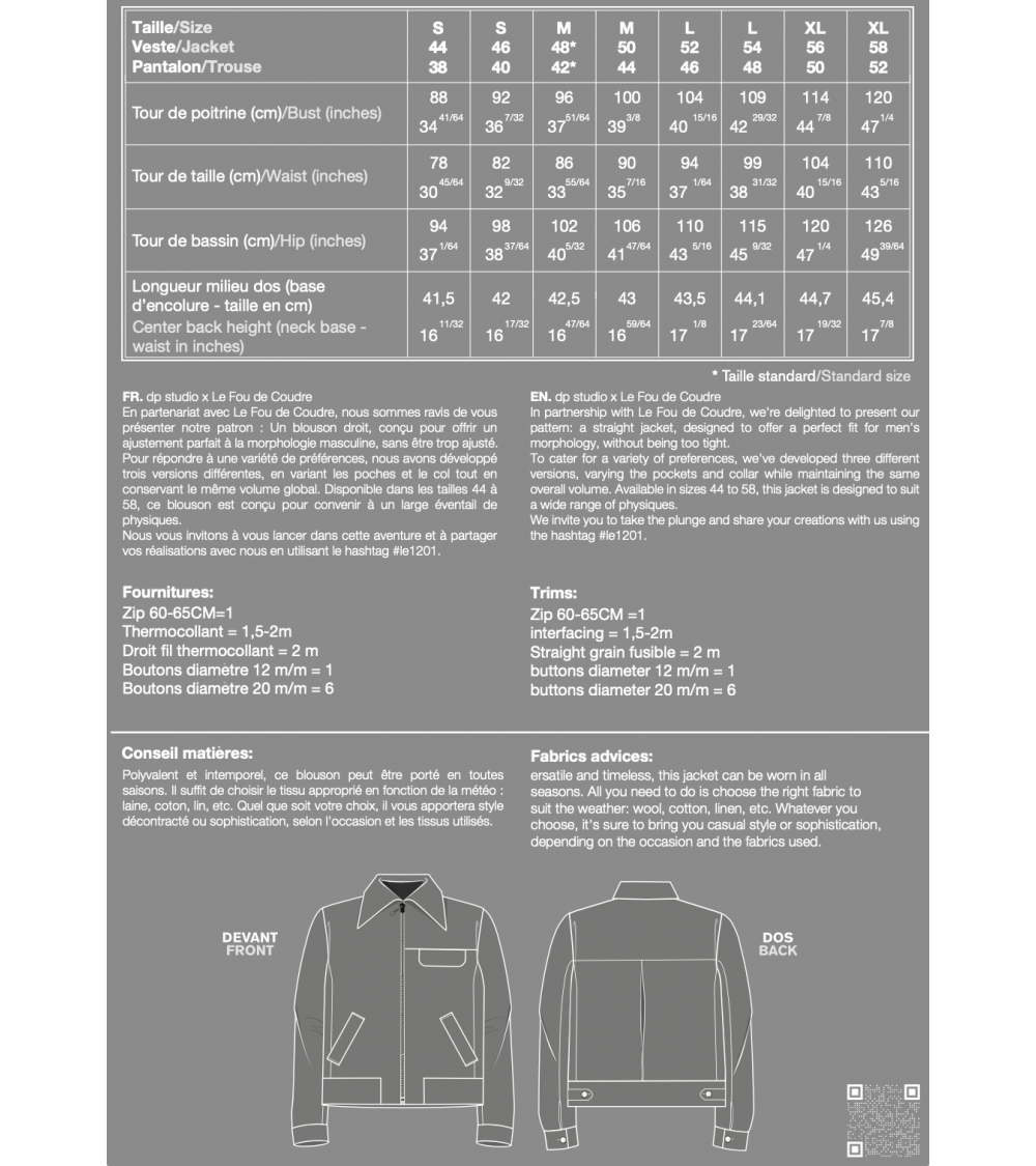 Le 1201 Blouson droit