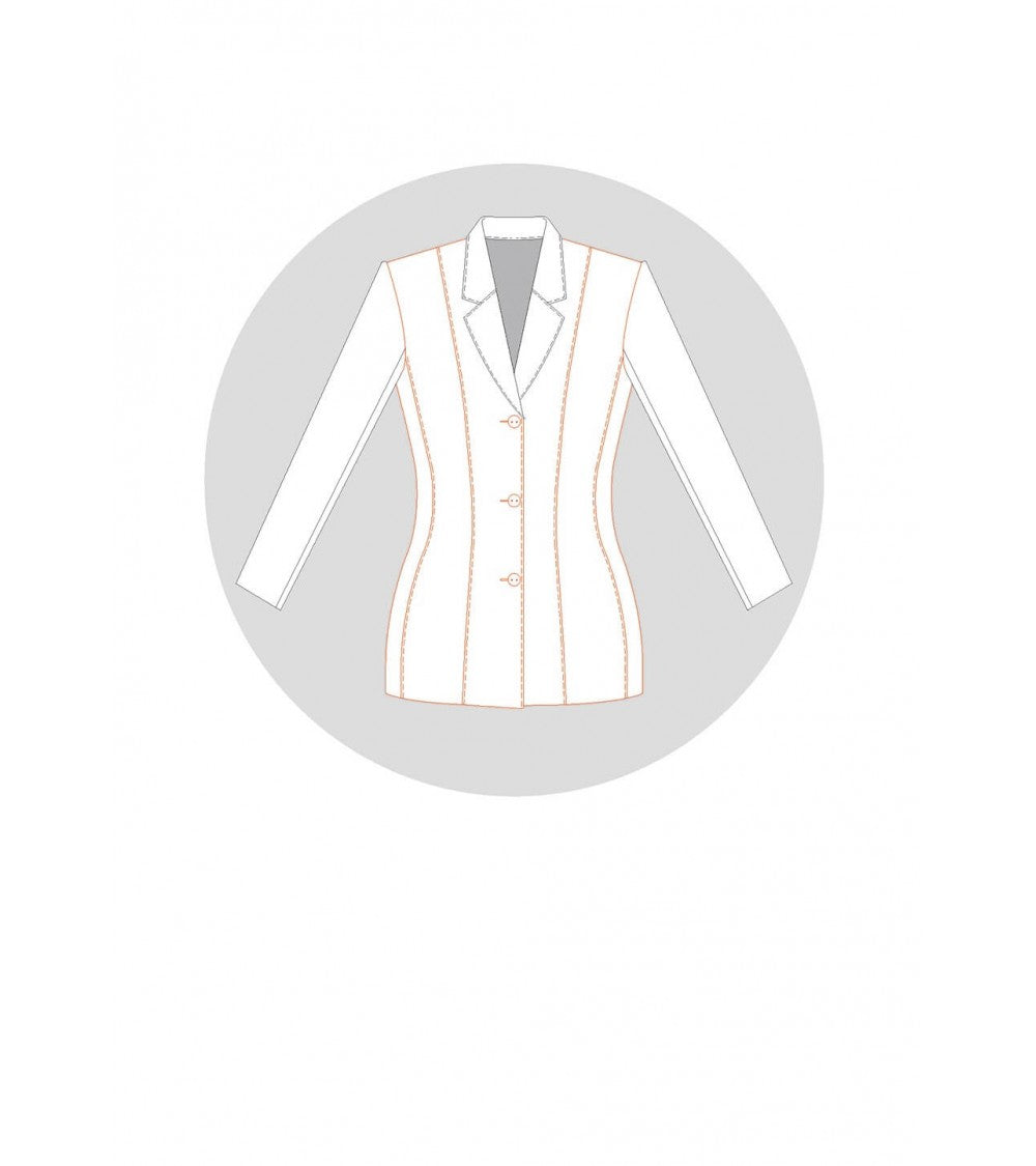 Veste tailleur à découpes bretelles et petit côté (5 morceaux)