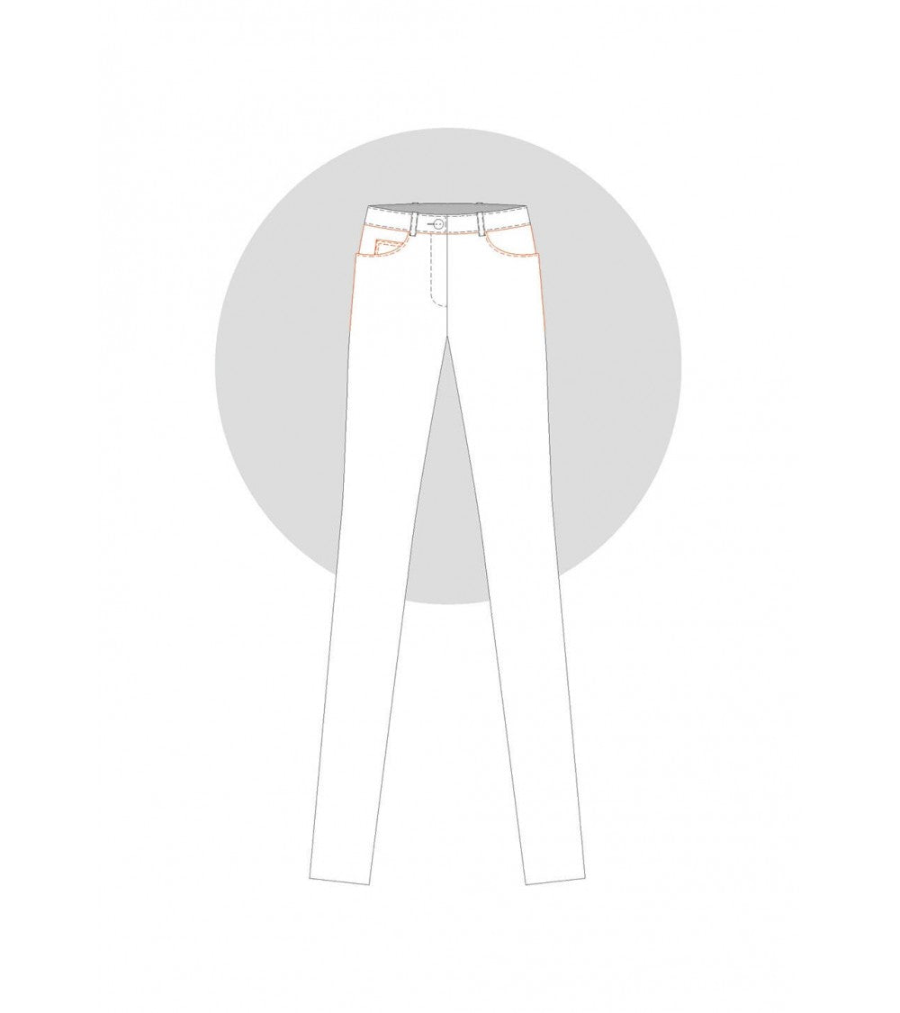 Poche façon jean « quart de rond » sur le pantalon