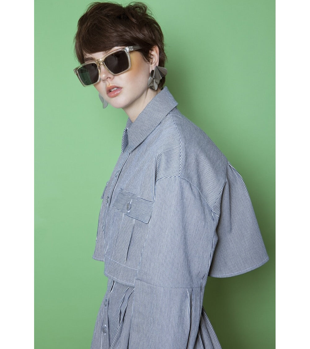 Robe/chemise ample et déstructurée, en deux parties